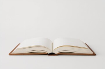 Obraz premium Opened book showing empty pages on a white background