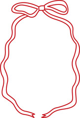 Vertical Wavy Ribbon Frame with Top Bow