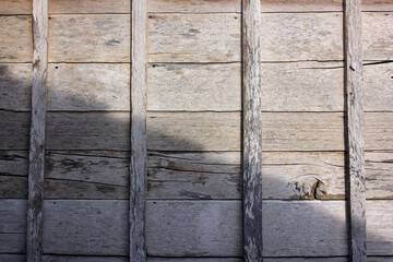 Fototapeta premium Old wooden plank wall texture / Tekstur dinding papan kayu tua