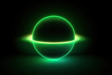 Green glowing sphere with ring