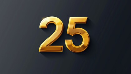 Gold Number Anniversary Logotype: Elegant And Modern Design For 25 Years Celebration Event - A Celebratory Logo With Timeless Style.