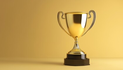 Golden Trophy Cup: Symbol Of Success And Achievement In Sports - Celebrating Winners With High Quality Trophy And Award In Gold Star Style