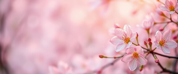 Obraz premium Pastel swirls with delicate spring blossoms, soft focus, whimsical, wallpaper