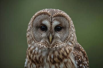 Close-up of a Striped Owl's Face