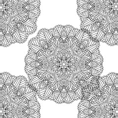 White and Black Mandalas Coloring Book 