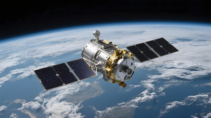 Orbit with Earth in the background.	