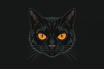 Obraz premium Hand-sketched Halloween cat illustration