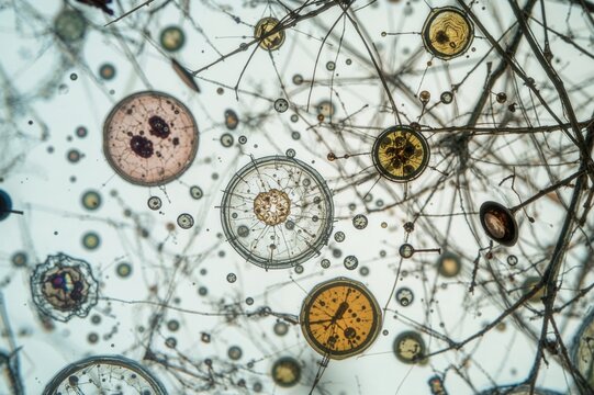 Microscopic view of phytoplankton