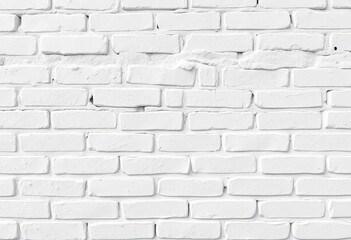 Fototapeta premium Clean whitewashed brick wall texture, rough surface, room, home