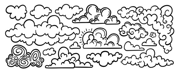 Hand drawn doodle vector set. Collection of cute hand drawn doodle.