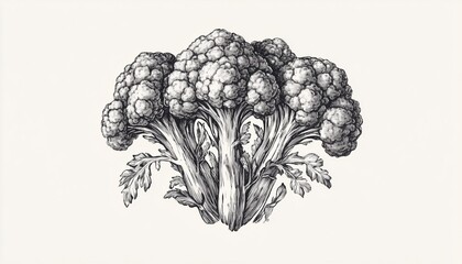 Organic Broccoli Art With Lettering In A Doodle Style. A Creative Representation Of Broccoli Using Hand-Drawn Lettering. Fresh And Wholesome Vegetables Illustrated In A Unique Way.