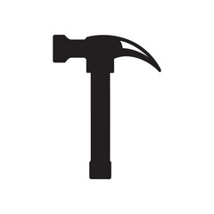Claw Hammer with Nail Puller Slot Silhouette Icon