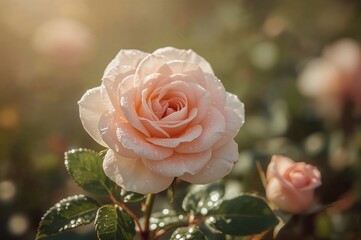 Close-up shot of a beautiful rose bloom
