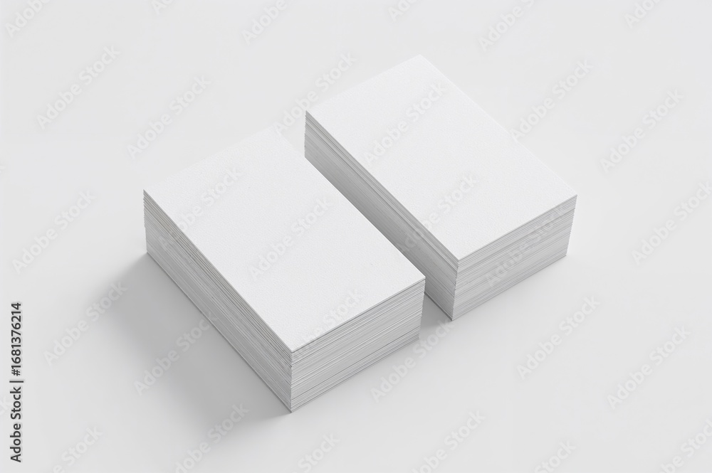 Poster stack of business cards photographed. branding identity design template. isolated on white backgroun