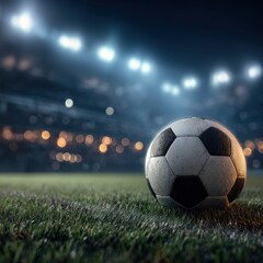 Night Soccer Game: Dramatic Stadium Shot