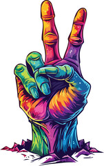Psychedelic Zombie Peace Sign
