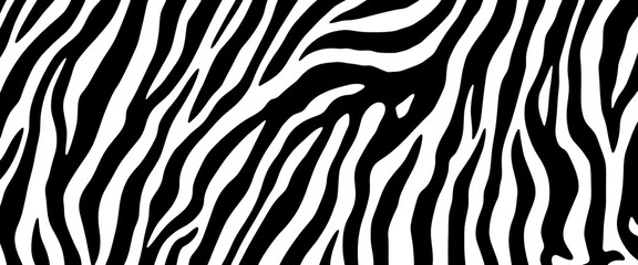 Dense black and white zebra stripes, monochrome seamless vector animal print texture,  style,  nature