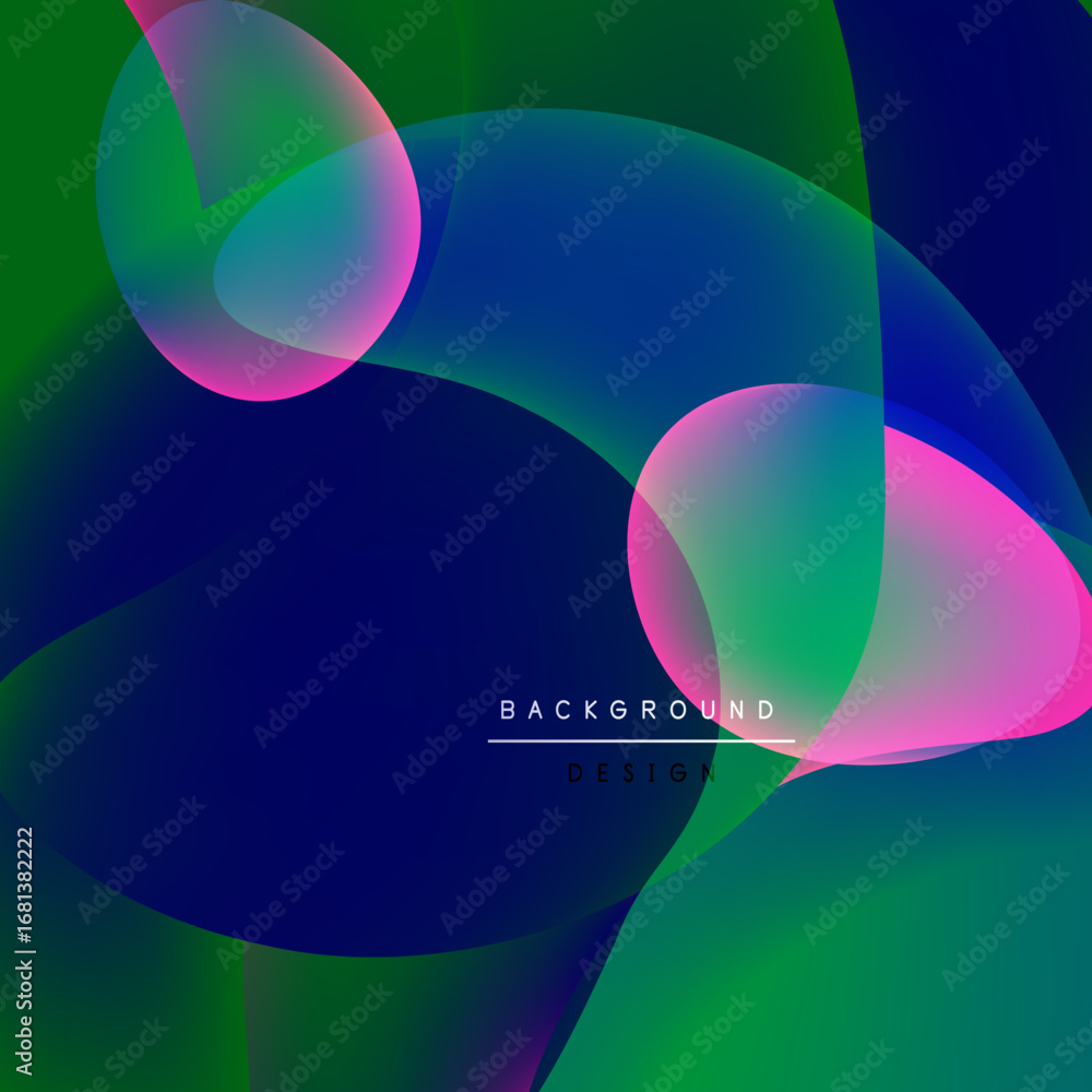 Poster abstract vibrant background. overlapping colorful shapes create dynamic visual effect. gradient hues