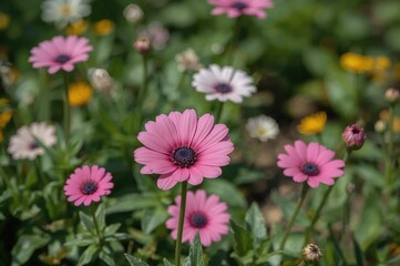 Obraz premium Picture of blossoming plants in a backyard