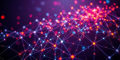 Network of growing interconnected nodes, representing expansion and connection,   design,  scaling