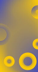 Yellow Blue Gradient Abstract background with circles and Copy Space for advertisement presentation