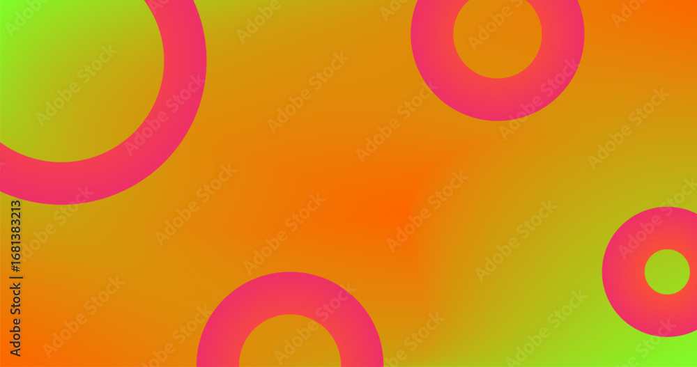 Poster red yellow orange gradient circles abstract copy space background for wallpaper web page background 