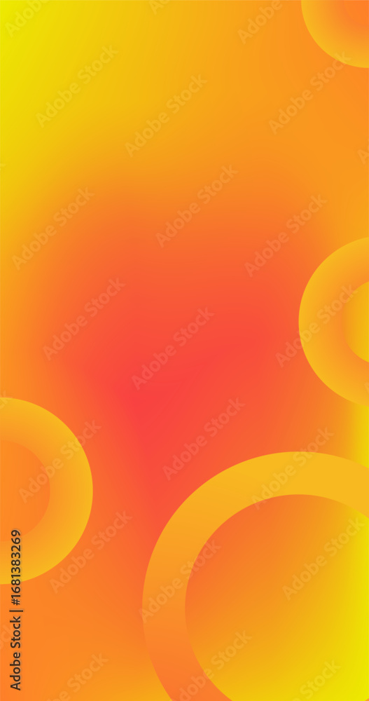 Aufkleber copy space abstract background with circles in orange and yellow gradient