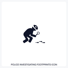 Police Investigating Footprints Icon