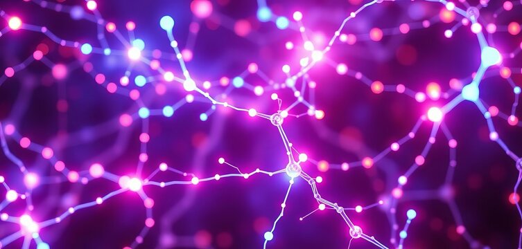 Abstract branching digital network, glowing nodes,  network security,  communication - Powered by Adobe