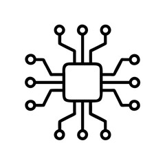 Obraz premium Processor Vector Icon Circuit Board, Computing Technology & Microchip Symbol - Innovative Design for Modern Tech & IT Solutions