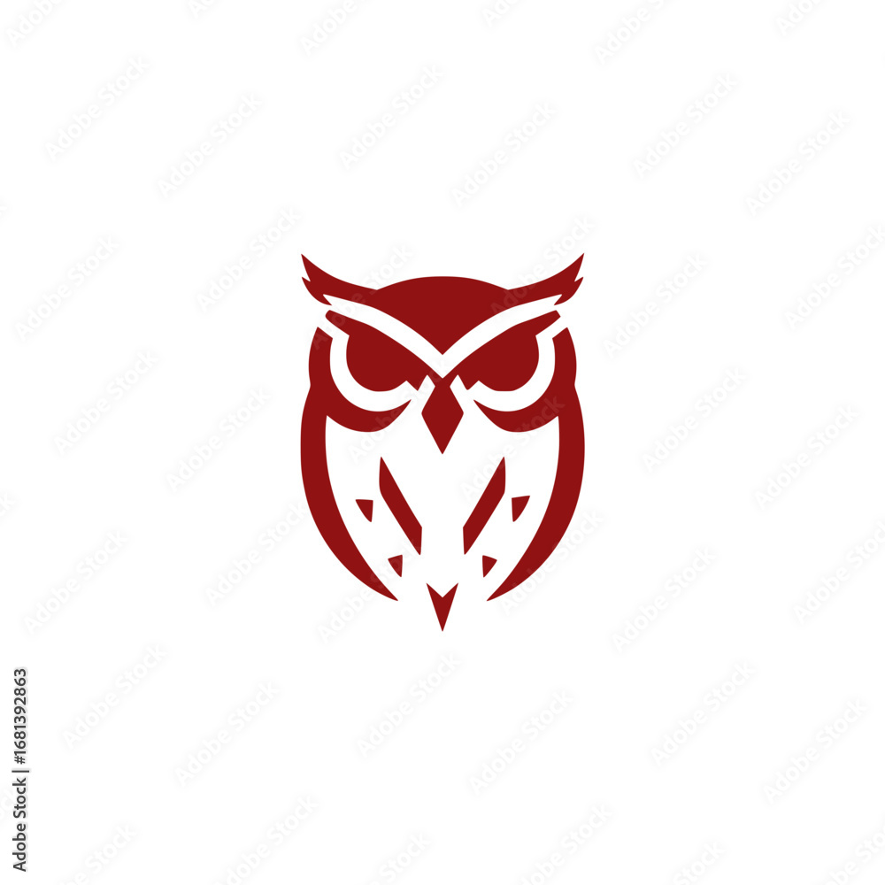 Poster abstract red owl illustration vector graphic scalable for modern design projects