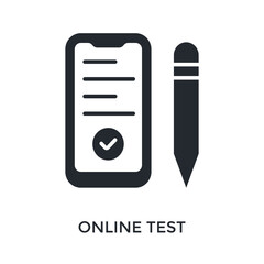 Online Test Icon Glyph Style. Vector Illustration For Graphic Design