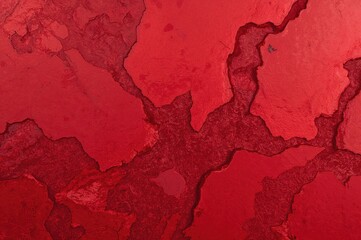 Bright red holiday-themed multi-layered plaster texture - abstract photographic backdrop