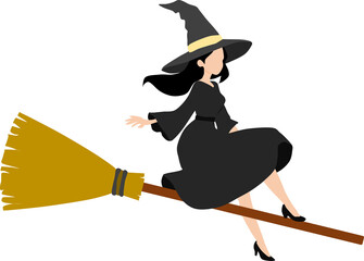 Obraz premium 魔女のイラスト(ハロウィーン)シルエット