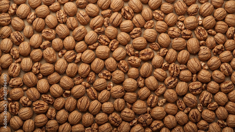 Poster overhead perspective of a complete walnut pattern