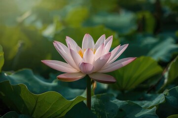 Obraz premium Aquatic Plants Genus Featuring Lotus and Water Lily