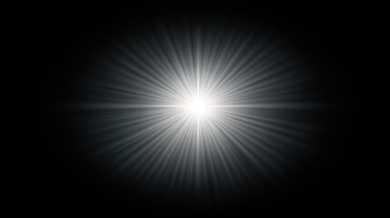 Obraz premium Bright glowing starburst effect with radiant beams on a dark background creating a dramatic and mystical atmosphere for various creative projects