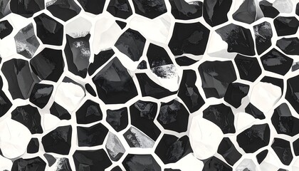 Abstract black and white mosaic pattern