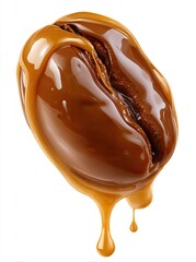 Obraz premium Caramel-drizzled coffee bean
