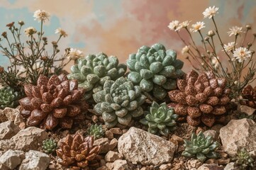 Adorable and colorful succulent plants