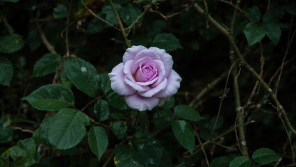Natural scenery featuring a violet rose