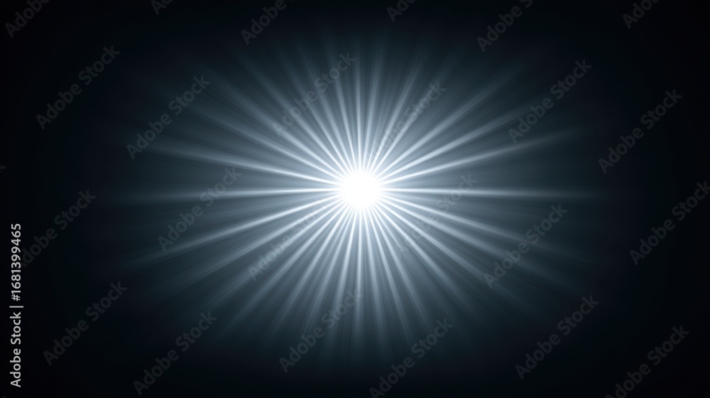 Aufkleber bright abstract light rays emanating from a central point in a dark background, creating a dramatic 