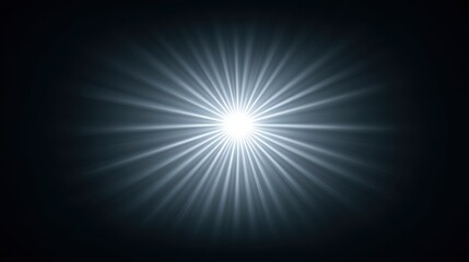 Obraz premium Bright Abstract Light Rays Emanating from a Central Point in a Dark Background, Creating a Dramatic and Ethereal Atmosphere for Creative Projects