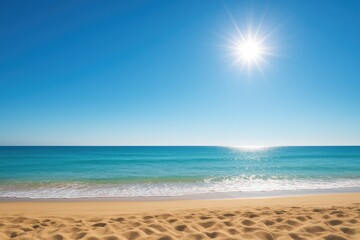 Obraz premium As summer begins, the sky opens up into a vast, cloudless blue expanse.