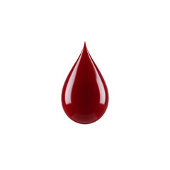 Glossy red blood drop icon isolated