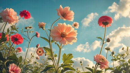 Fototapeta premium Retro image capturing a flower in monochrome