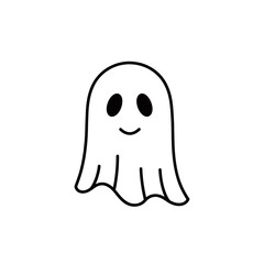 Simple cute ghost line icon