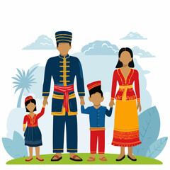 Traditional Family Illustration