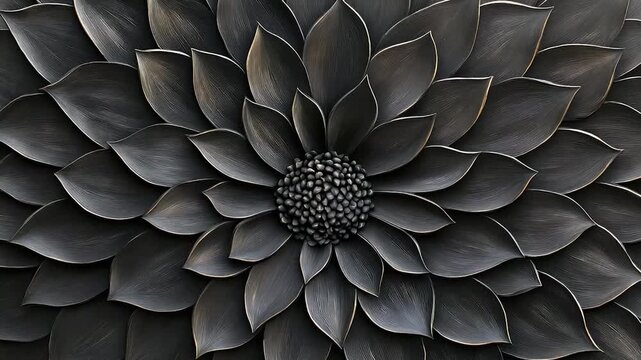 Dark, textured flower-like design