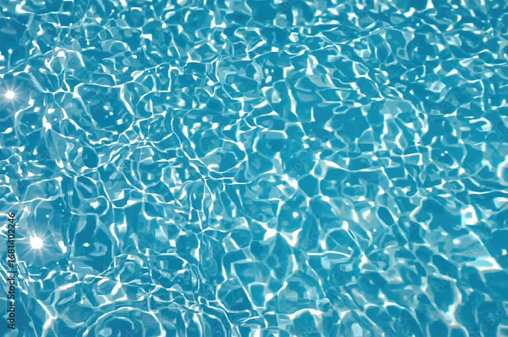 Poster blue water surface with flowing ripples and waves, overhead view with space for text.